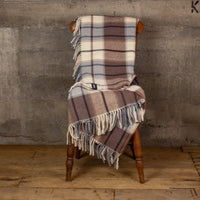 Luxury Lambs' Wool Blanket - Large Twill Check