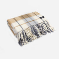 Luxury Lambs' Wool Blanket - Large Twill Check