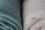 Luxury Lambs' Wool Blanket - Plain Herringbone